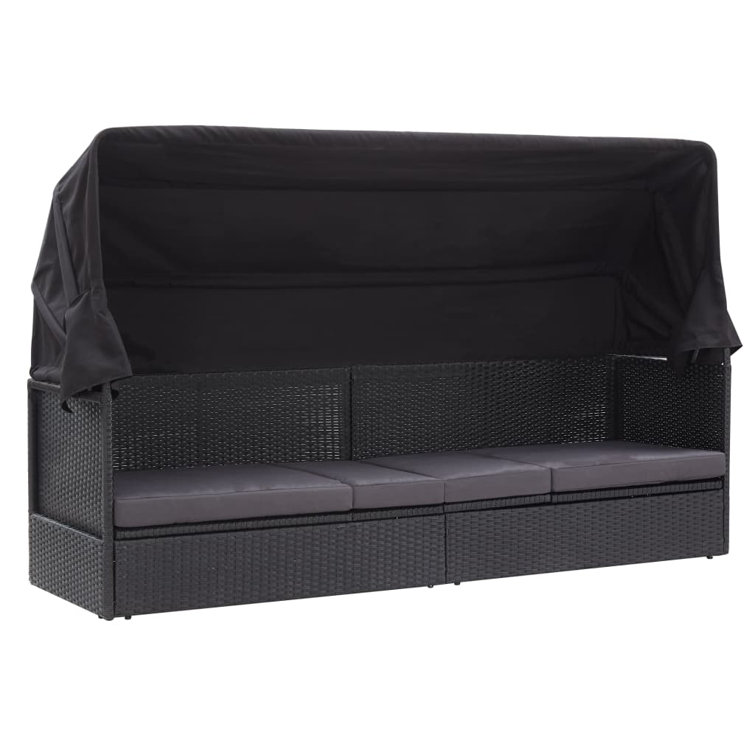 Wade Logan Patio Couch Sunlounger with Canopy Cushion Outdoor